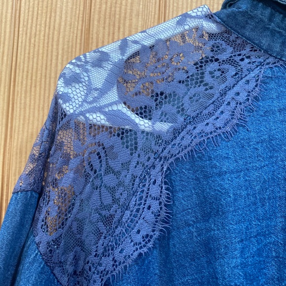 Ashley Stewart Denim Button-Up Shirt - Picture 7 of 10